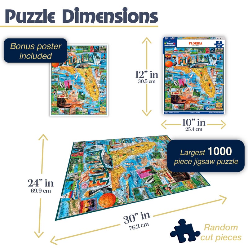 White Mountain Puzzles Florida - 1000 Piece Jigsaw Puzzle - Image 2